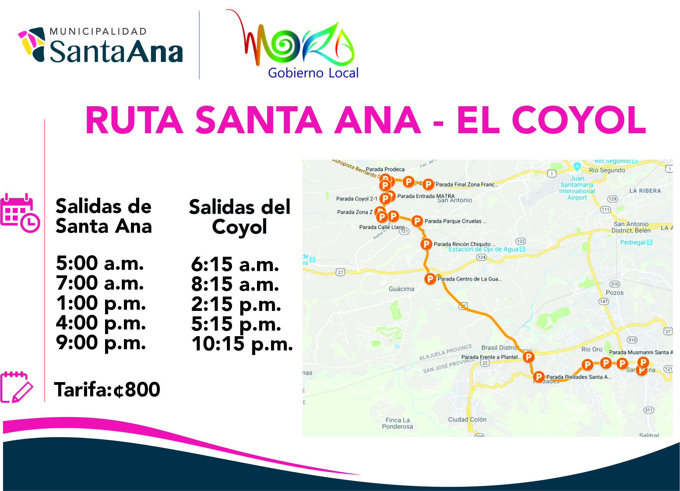 Anuncio Ruta Santa Ana El Coyol