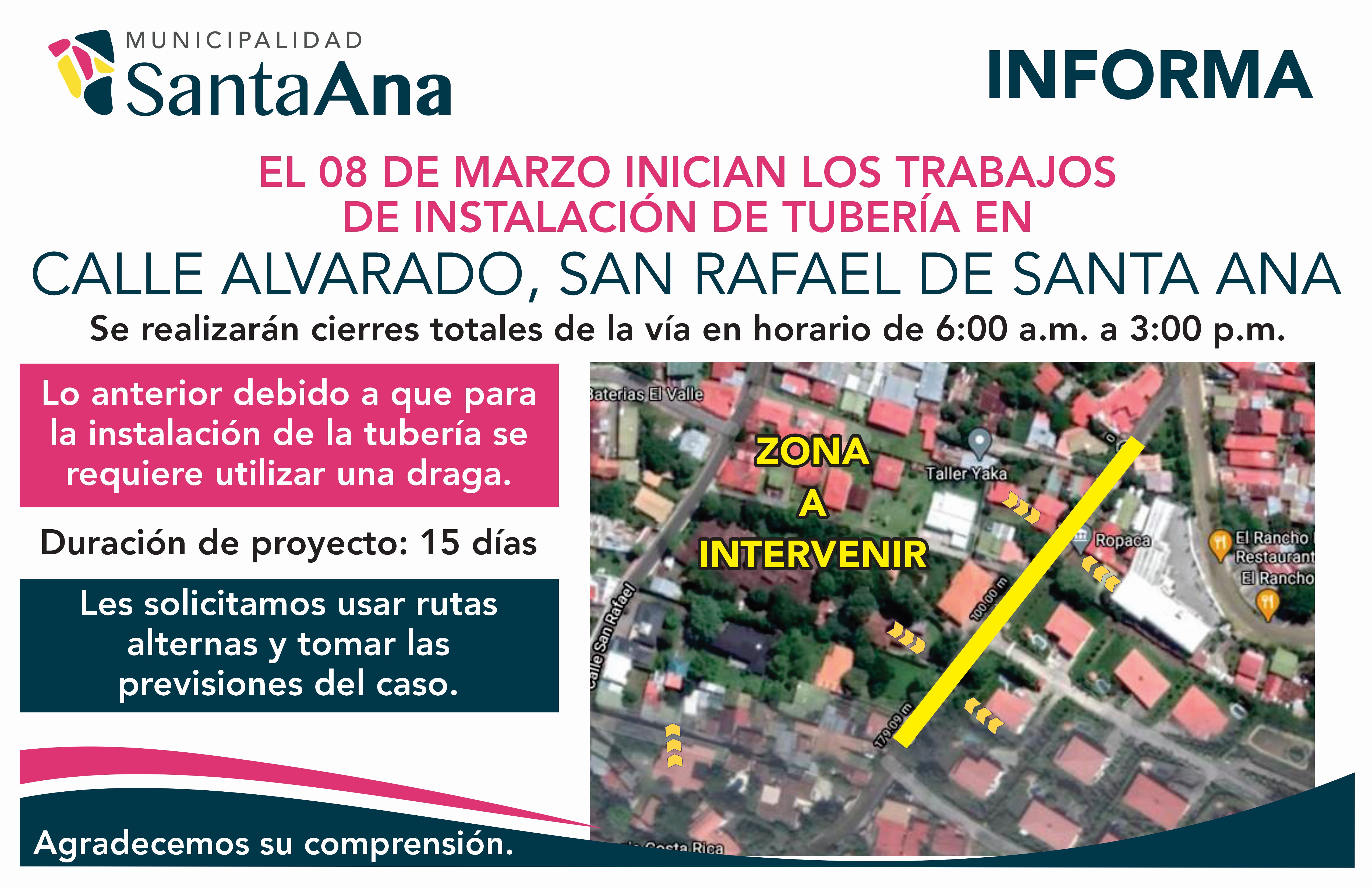 Anuncio Inicio Trabajos Calle Alvarado