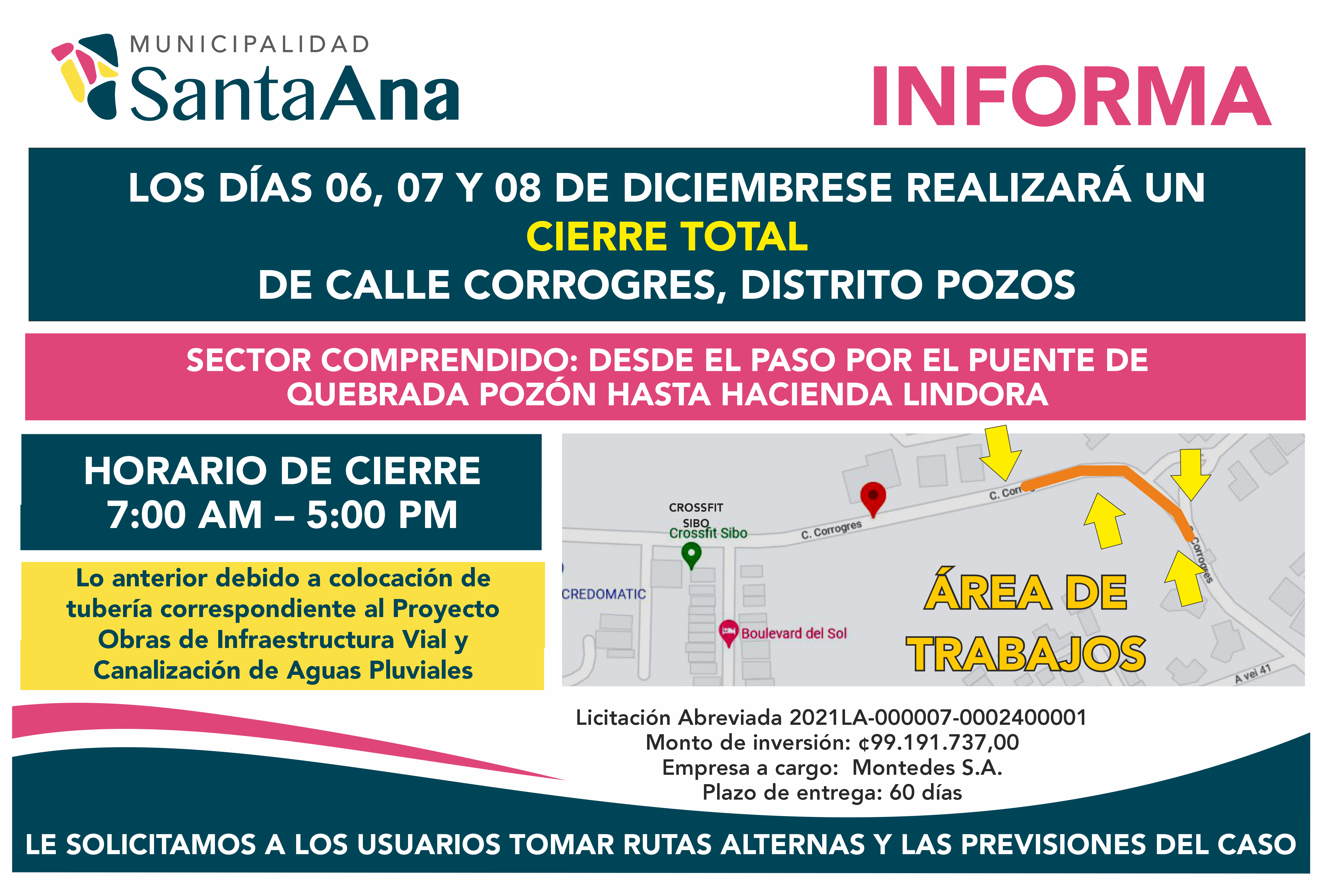 Anuncio Cierre Calle Corrogres