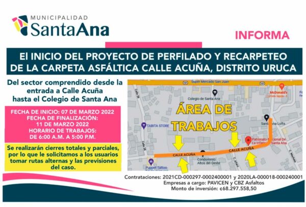 Inicio Trabajos Recarpeteo Calle Acuña