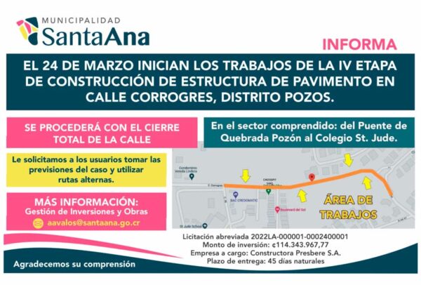 Inicio Trabajos IV Etapa Calle Corrogres