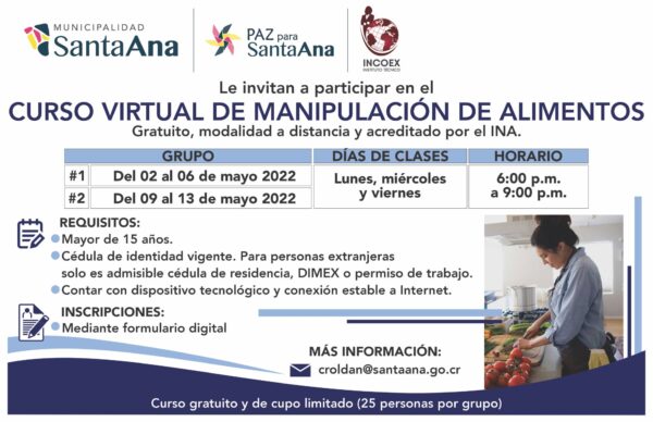 Curso Virtual Manipulación de Alimentos Mayo 2022